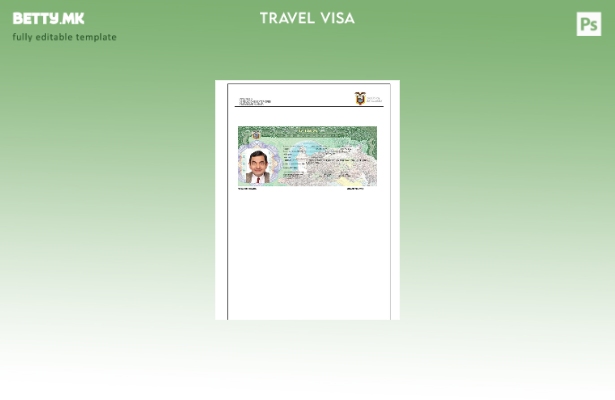 Модерен стил шаблон за патна виза за Еквадор во Word и Pdf формати, шаблон за  1